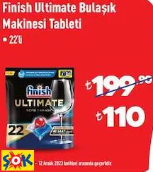 FİNİSH ULTİMATE BULAŞIK MAKİNESİ TABLETİ • 22’Lİ